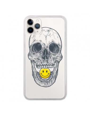 Coque iPhone 11 Pro Tête de Mort Smiley Transparente - Rachel Caldwell