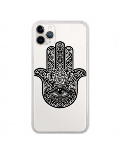 Coque iPhone 11 Pro Hamsa Cinq Doigts Main Mauvais Oeil...