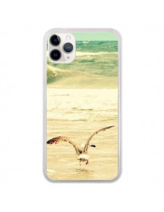 Coque iPhone 11 Pro Mouette Mer Ocean Sable Plage Paysage...