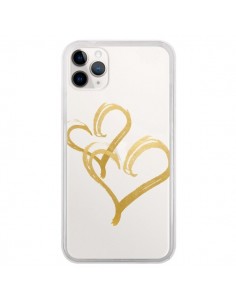 Coque iPhone 11 Pro Deux Coeurs Love Amour Transparente -...