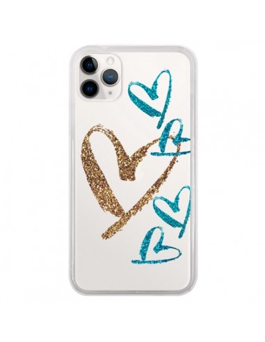 Coque iPhone 11 Pro Coeurs Heart Love Amour Transparente - Sylvia Cook