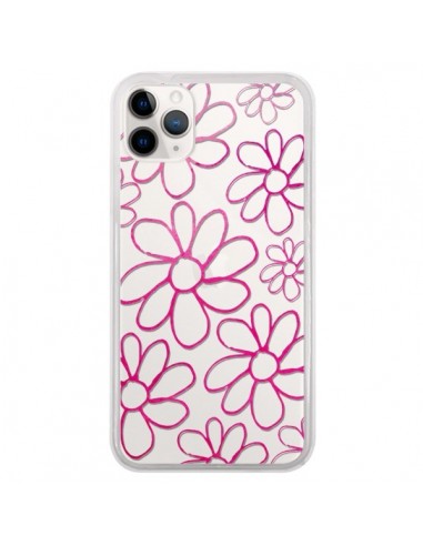 Coque iPhone 11 Pro Flower Garden Pink Fleur Transparente - Sylvia Cook
