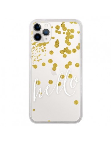 Coque iPhone 11 Pro Hello, Bonjour Transparente - Sylvia Cook