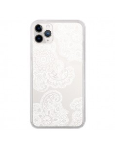 Coque iPhone 11 Pro Lacey Paisley Mandala Blanc Fleur...