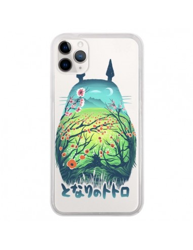 Coque iPhone 11 Pro Totoro Manga Flower Transparente - Victor Vercesi