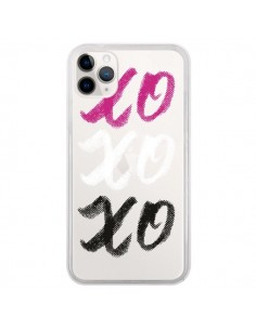 Coque iPhone 11 Pro XoXo Rose Blanc Noir Transparente -...