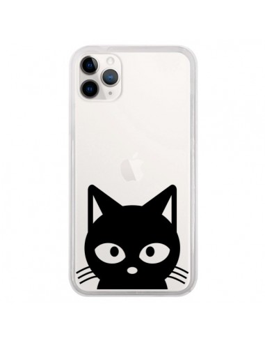 Coque iPhone 11 Pro Tête Chat Noir Cat Transparente - Yohan B.
