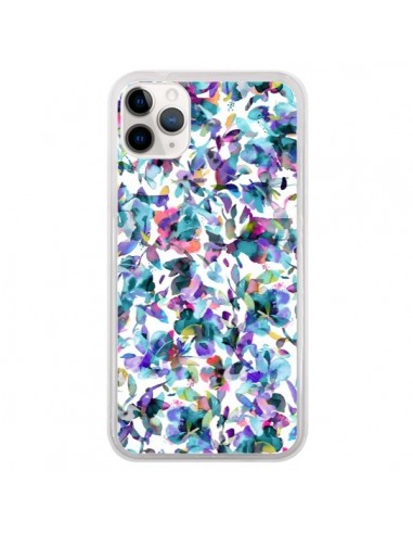 Coque iPhone 11 Pro Aquatic Flowers Blue - Ninola Design