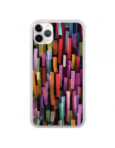 Coque iPhone 11 Pro Colorful Brushstrokes Black - Ninola Design
