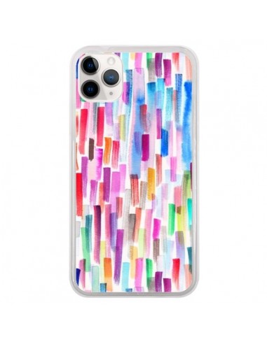 Coque iPhone 11 Pro Colorful Brushstrokes Multicolored - Ninola Design