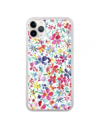 Coque iPhone 11 Pro Colorful Flowers Petals Blue - Ninola Design
