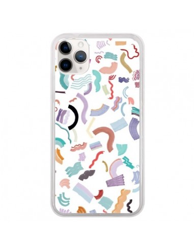 Coque iPhone 11 Pro Curly and Zigzag Stripes White - Ninola Design