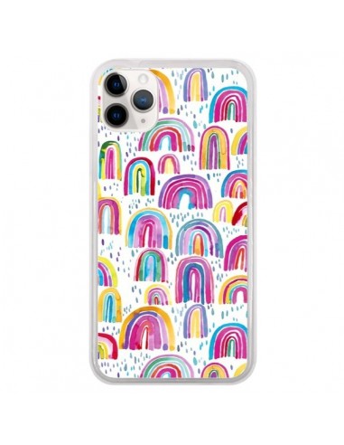 Coque iPhone 11 Pro Cute Watercolor Rainbows - Ninola Design