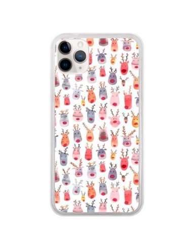 Coque iPhone 11 Pro Cute Winter Reindeers - Ninola Design