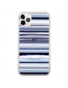 Coque iPhone 11 Pro Degrade Stripes Watercolor Navy -...