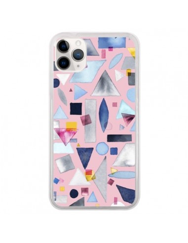 Coque iPhone 11 Pro Geometric Pieces Pink - Ninola Design