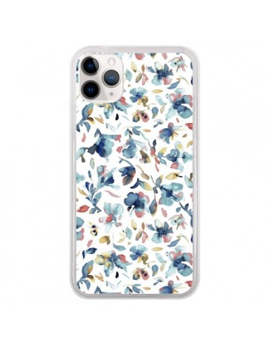 Coque iPhone 11 Pro Watery Hibiscus Blue - Ninola Design