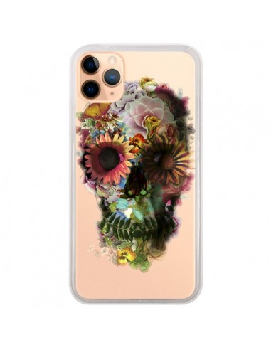 Coque iPhone 11 Pro Max Skull Flower Tête de Mort Transparente - Ali Gulec
