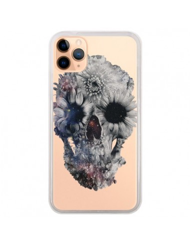 Coque iPhone 11 Pro Max Floral Skull Tête de Mort Transparente - Ali Gulec