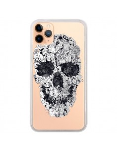 Coque iPhone 11 Pro Max Doodle Skull Dessin Tête de Mort...