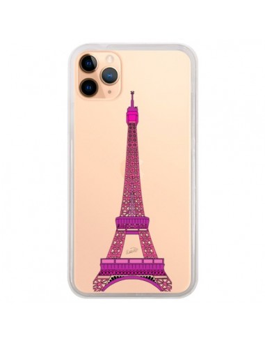 Coque iPhone 11 Pro Max Tour Eiffel Rose Paris Transparente - Asano Yamazaki