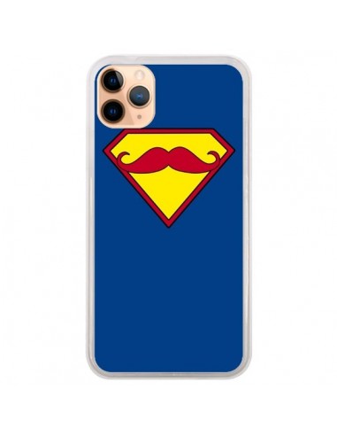 Coque iPhone 11 Pro Max Super Moustache Movember Superman - Bertrand Carriere