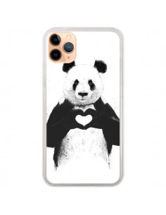 Coque iPhone 11 Pro Max Panda Amour All you need is love...