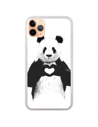 Coque iPhone 11 Pro Max Panda Amour All you need is love - Balazs Solti