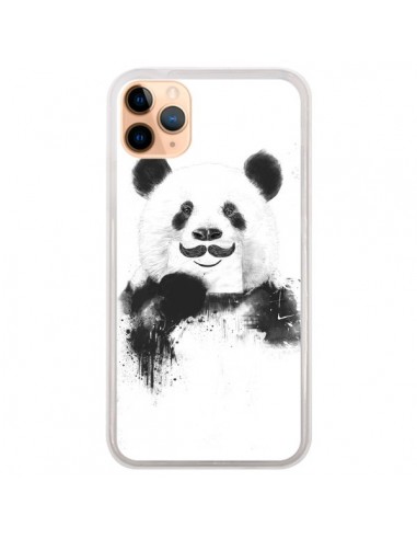 Coque iPhone 11 Pro Max Funny Panda Moustache Movember - Balazs Solti