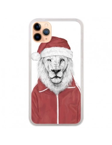 Coque iPhone 11 Pro Max Santa Lion Père Noel - Balazs Solti