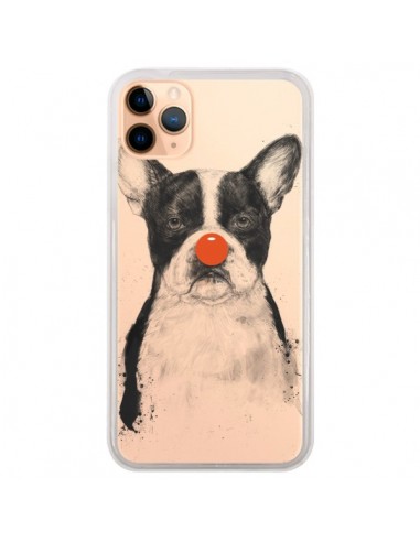 Coque iPhone 11 Pro Max Clown Bulldog Dog Chien Transparente - Balazs Solti