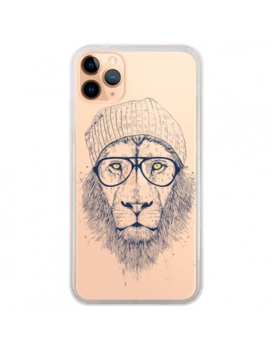 Coque iPhone 11 Pro Max Cool Lion Swag Lunettes Transparente - Balazs Solti