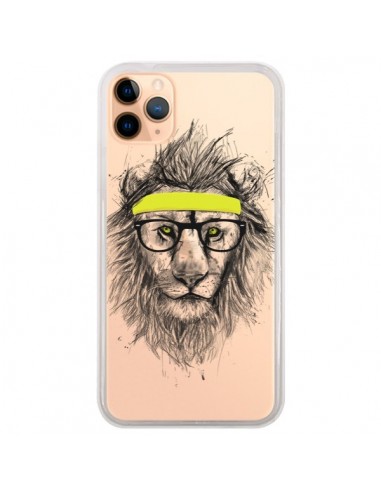 Coque iPhone 11 Pro Max Hipster Lion Transparente - Balazs Solti