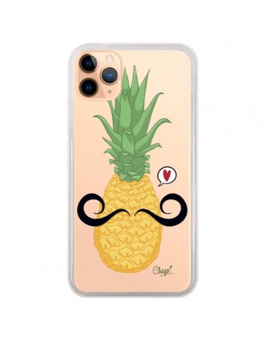 Coque iPhone 11 Pro Max Ananas Moustache Transparente - Chapo