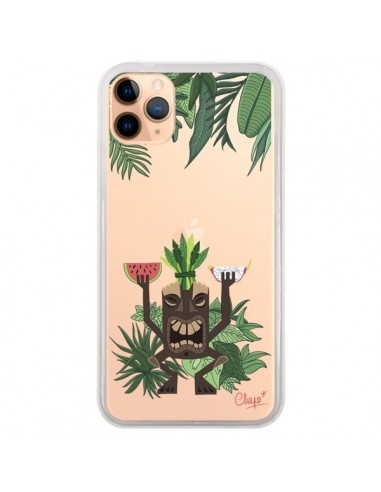 Coque iPhone 11 Pro Max Tiki Thailande Jungle Bois Transparente - Chapo