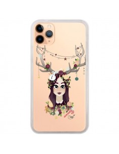 Coque iPhone 11 Pro Max Christmas Girl Femme Noel Bois...