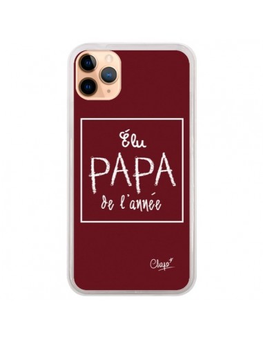 Coque iPhone 11 Pro Max Elu Papa de l'Année Rouge Bordeaux - Chapo