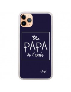 Coque iPhone 11 Pro Max Elu Papa de l'Année Bleu Marine -...