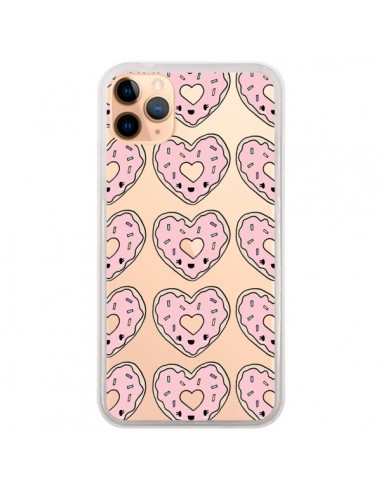 Coque iPhone 11 Pro Max Donuts Heart Coeur Rose Pink Transparente - Claudia Ramos