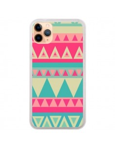 Coque iPhone 11 Pro Max Azteque Rose Vert - Eleaxart