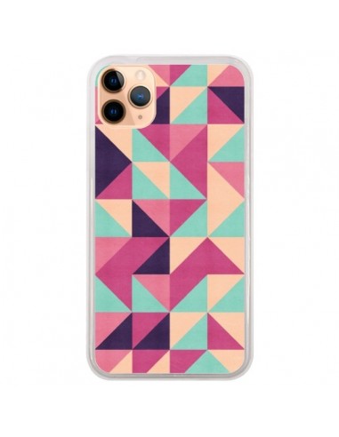 Coque iPhone 11 Pro Max Azteque Triangle Rose Vert - Eleaxart