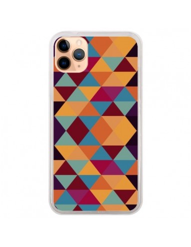 Coque iPhone 11 Pro Max Azteque Triangle Orange - Eleaxart