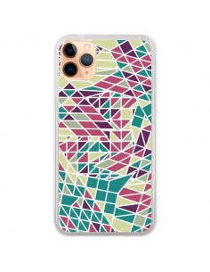 Coque iPhone 11 Pro Max Azteque Triangles Vert Violet -...