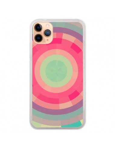 Coque iPhone 11 Pro Max Spirale de Couleurs Rose Vert - Eleaxart