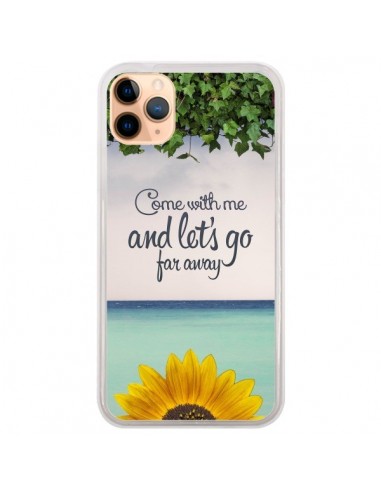 Coque iPhone 11 Pro Max Let's Go Far Away Flower Fleur Tournesol - Eleaxart