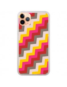 Coque iPhone 11 Pro Max Lignes Triangle Azteque Rose...