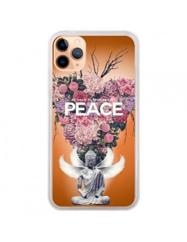 Coque iPhone 11 Pro Max Peace Fleurs Buddha - Eleaxart