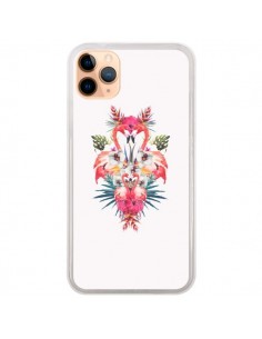 Coque iPhone 11 Pro Max Tropicales Flamingos Tropical...