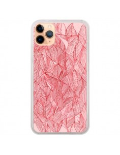 Coque iPhone 11 Pro Max Courbes Meandre Rouge Cerise -...
