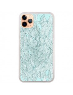 Coque iPhone 11 Pro Max Courbes Meandre Bleu Vert Nuageux...
